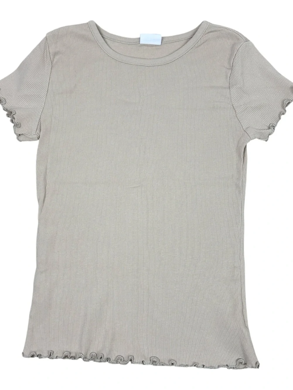 GAP Kids Ribbed Crewneck Tee - Beige